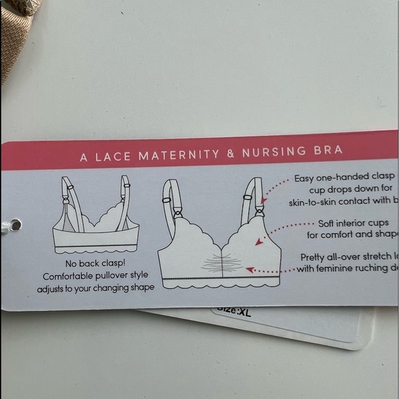 Nursing bra with cotton backing, size XL, New With Tags - Picture 3 of 11